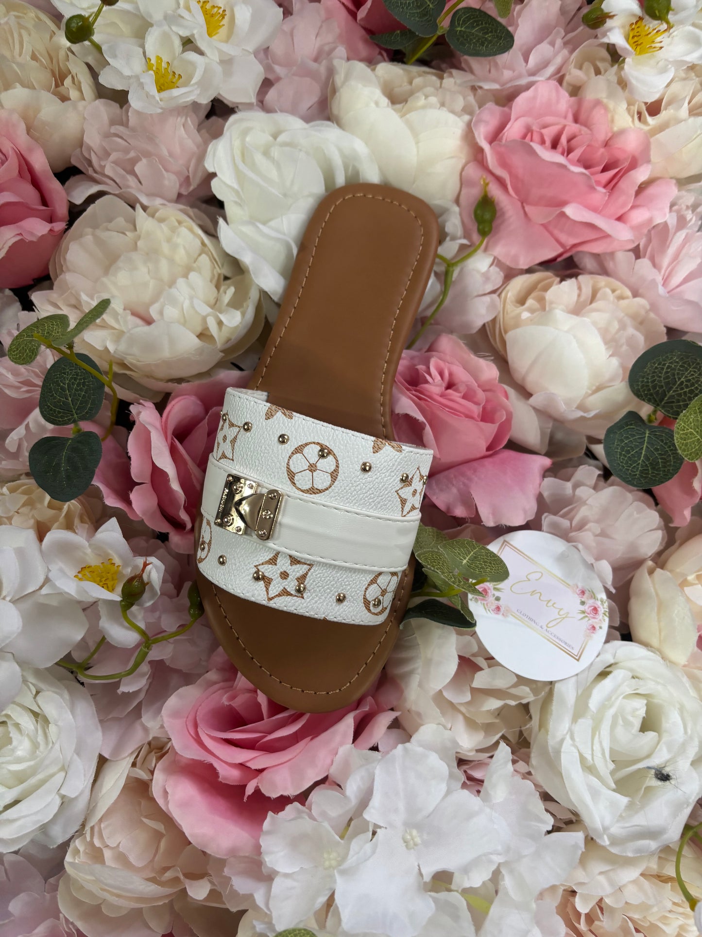 Patterned Gold Buckle Sliders