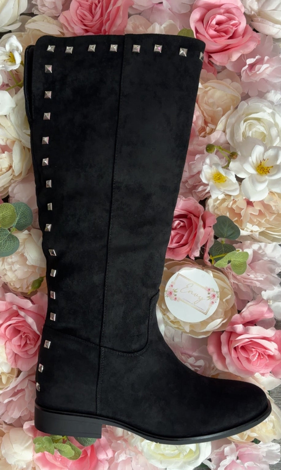Suede Inspired Studded Boots
