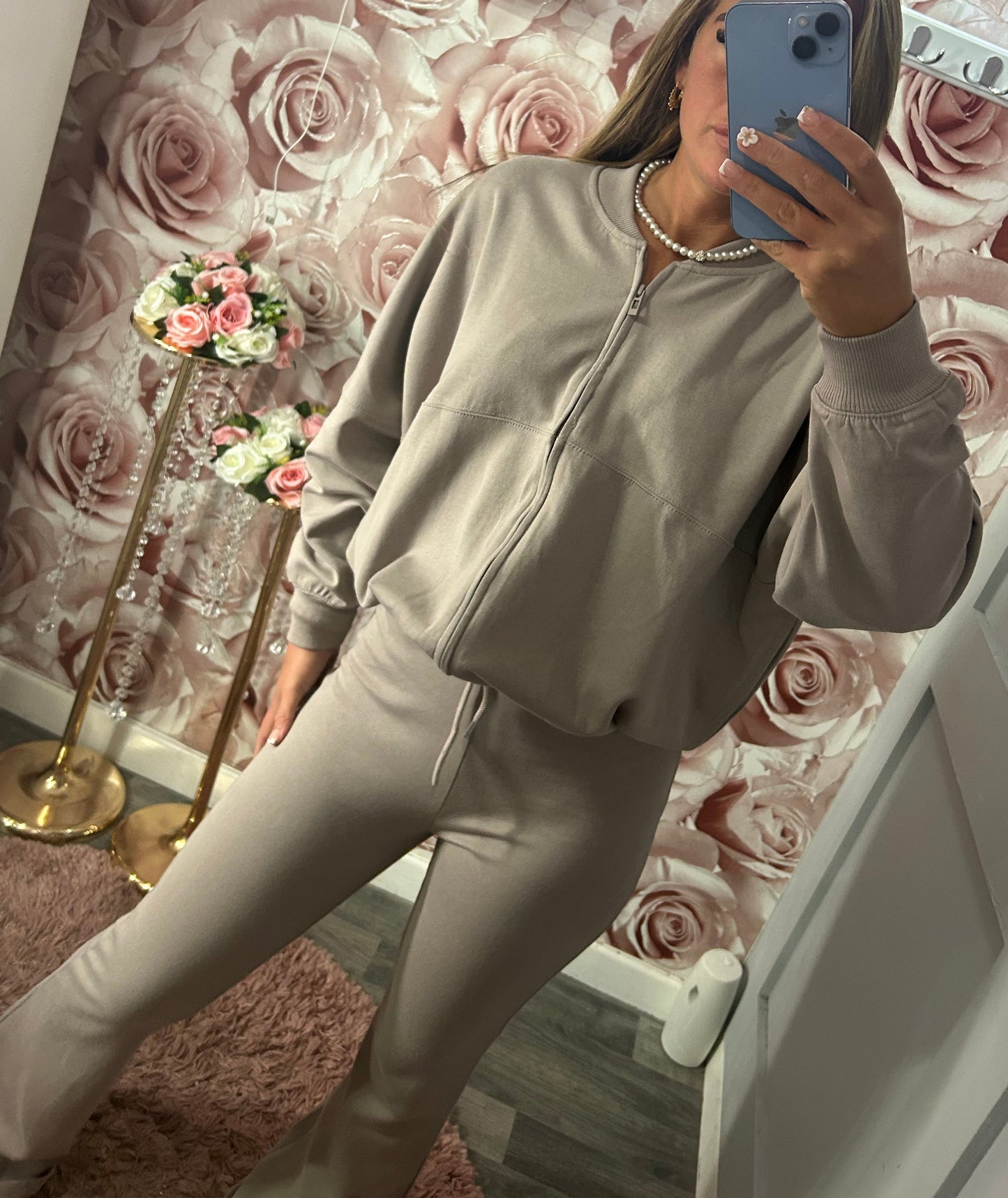 Oversized Bomber Jacket & Flares Loungewear Set