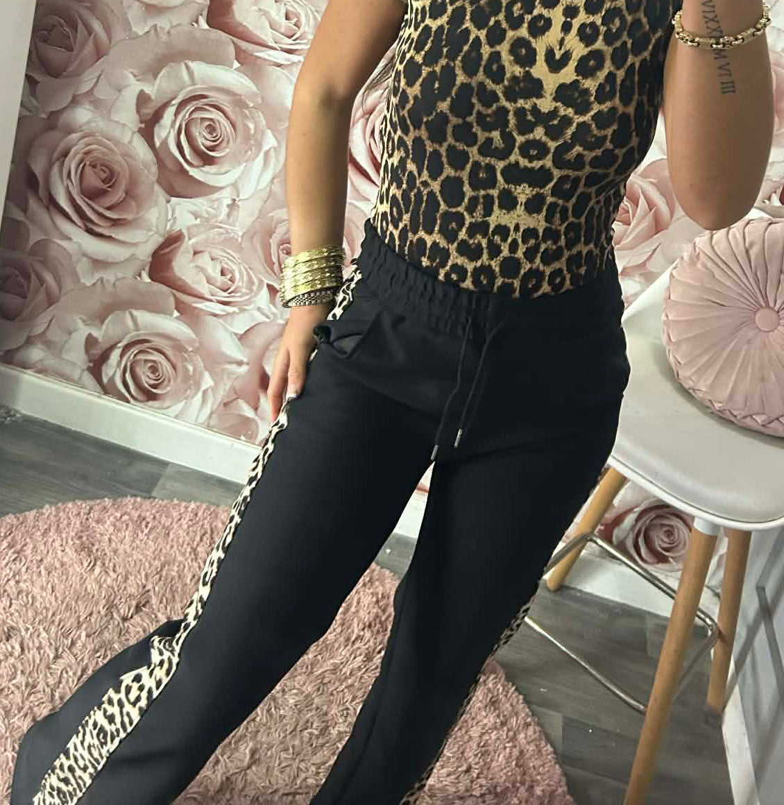 Thick Quality Leopard Stripe Joggers