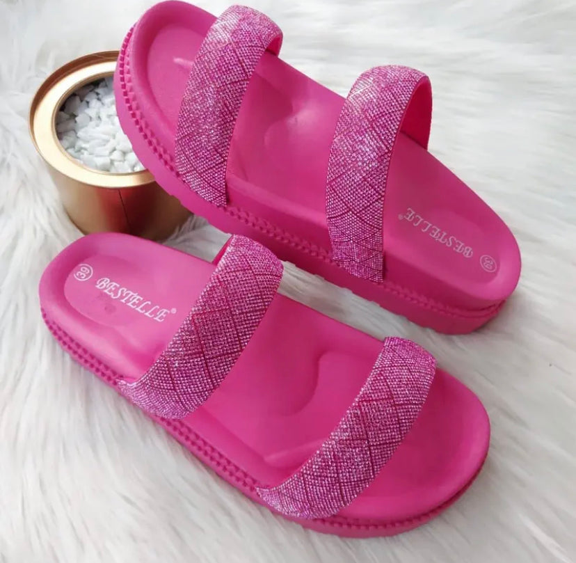 Diamanté Sparkle Encrusted Comfort Sole Sandals