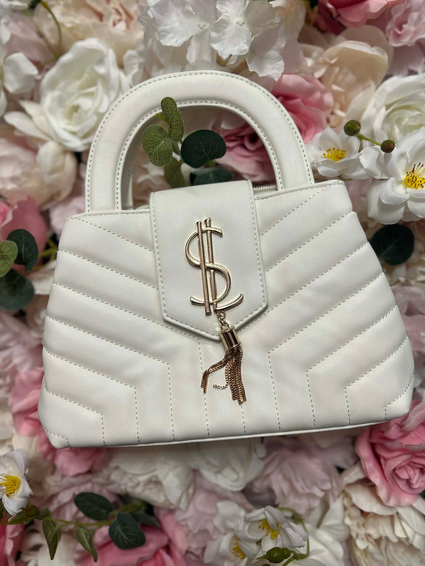 Inspired Gold Tassle Mini Handbag
