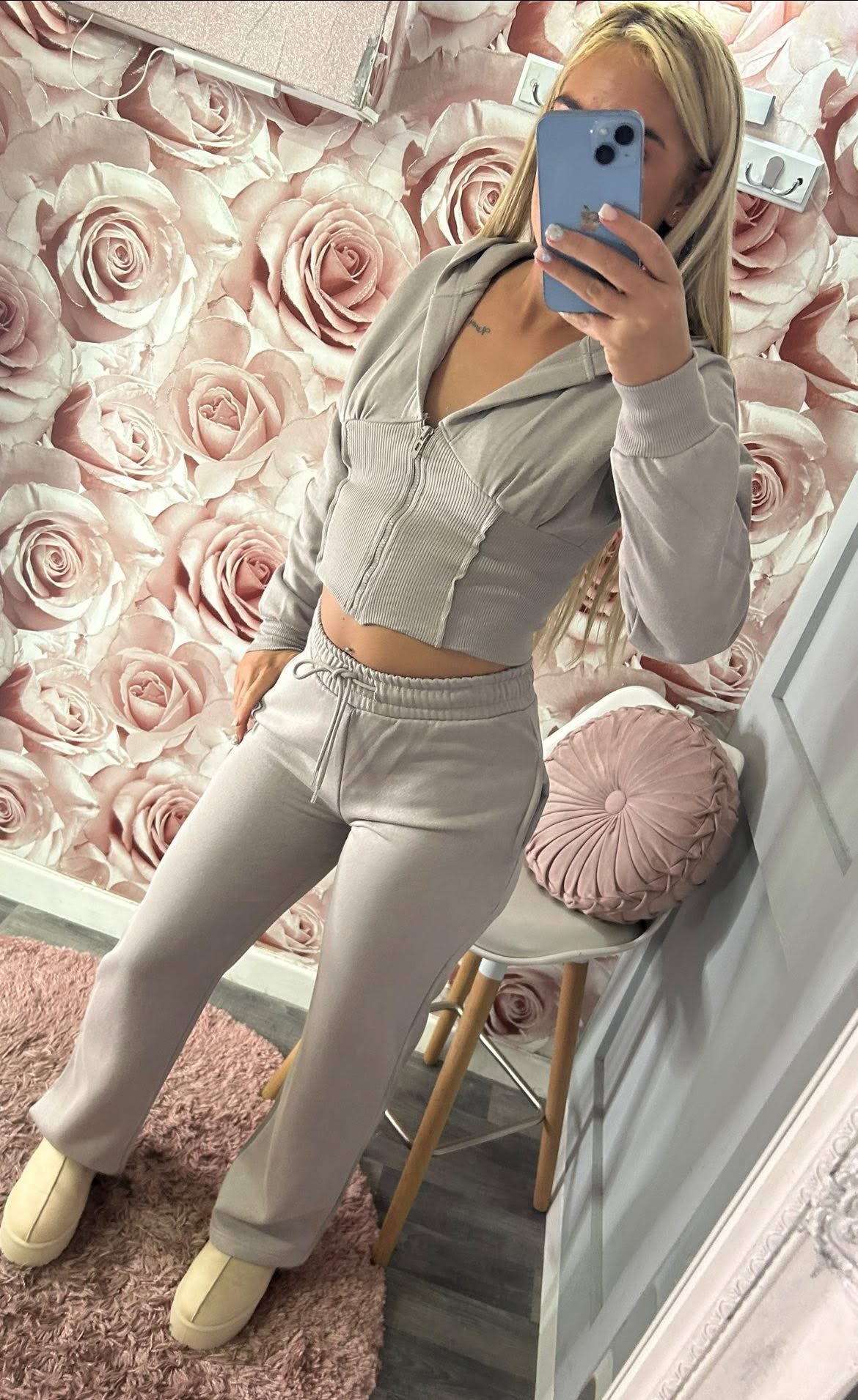 Corset Style Compression Fleece Lined Hoodie Tracksuit