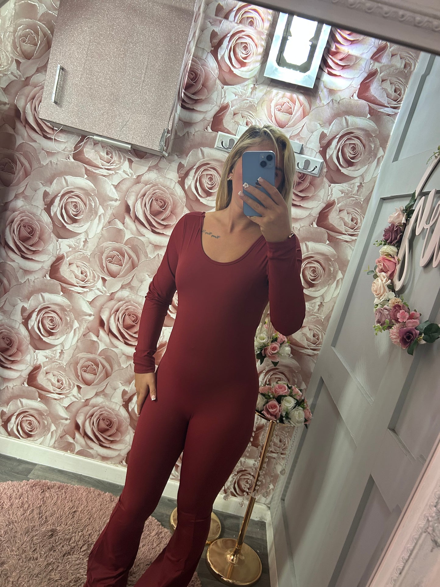 Ruched Bum Padded Cup Long Sleeved Yoga Jumpsuit/Unitard