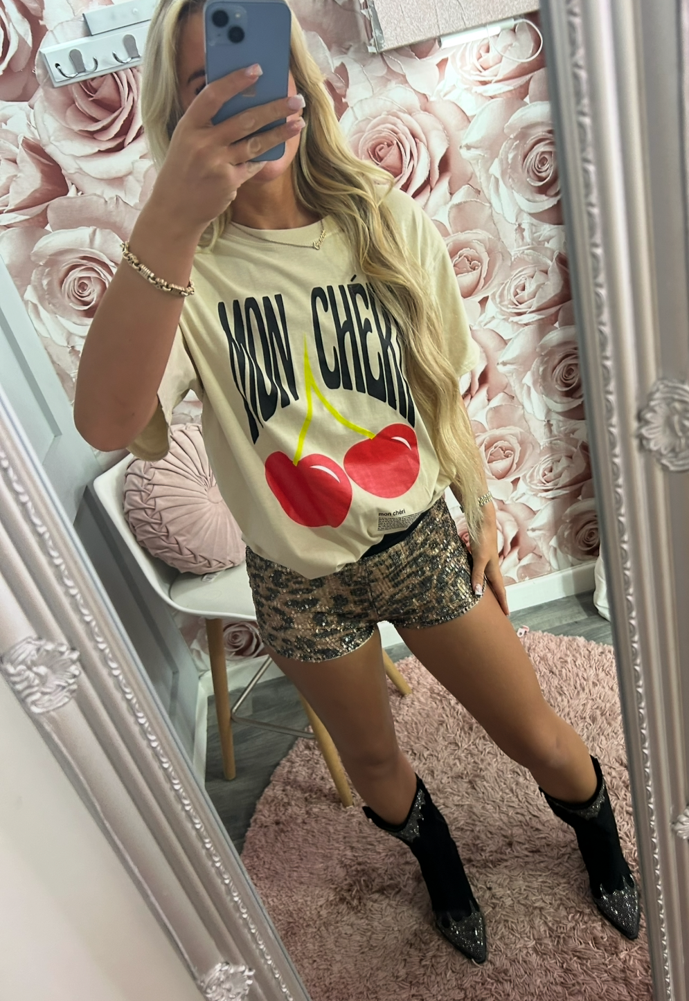 SALE- Mon Cheri Cherry Over Sized Tshirt