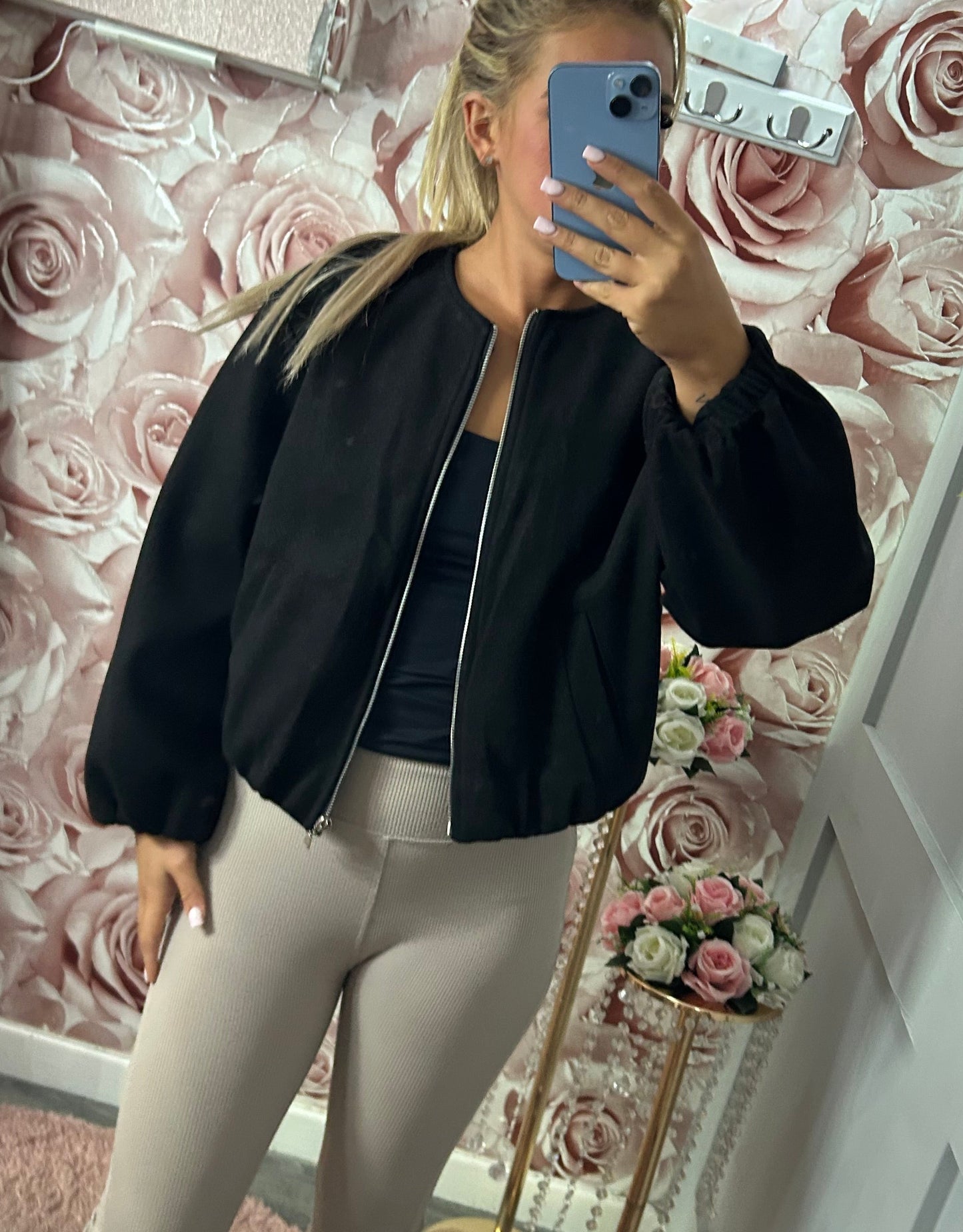 Ballon Sleeve Thick Quality Bomber Jacket