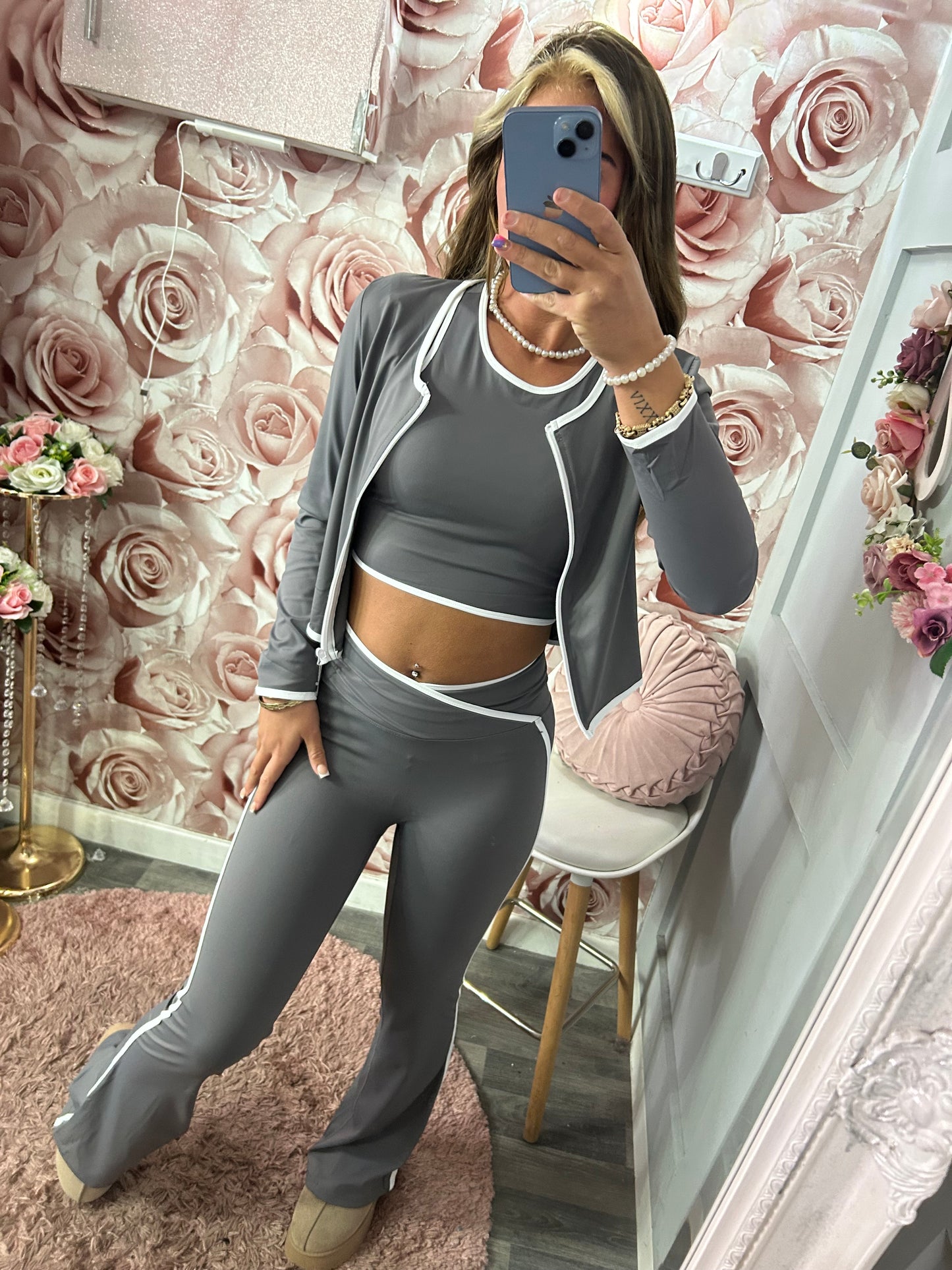 3 Piece Contrast Yoga Activewear Set