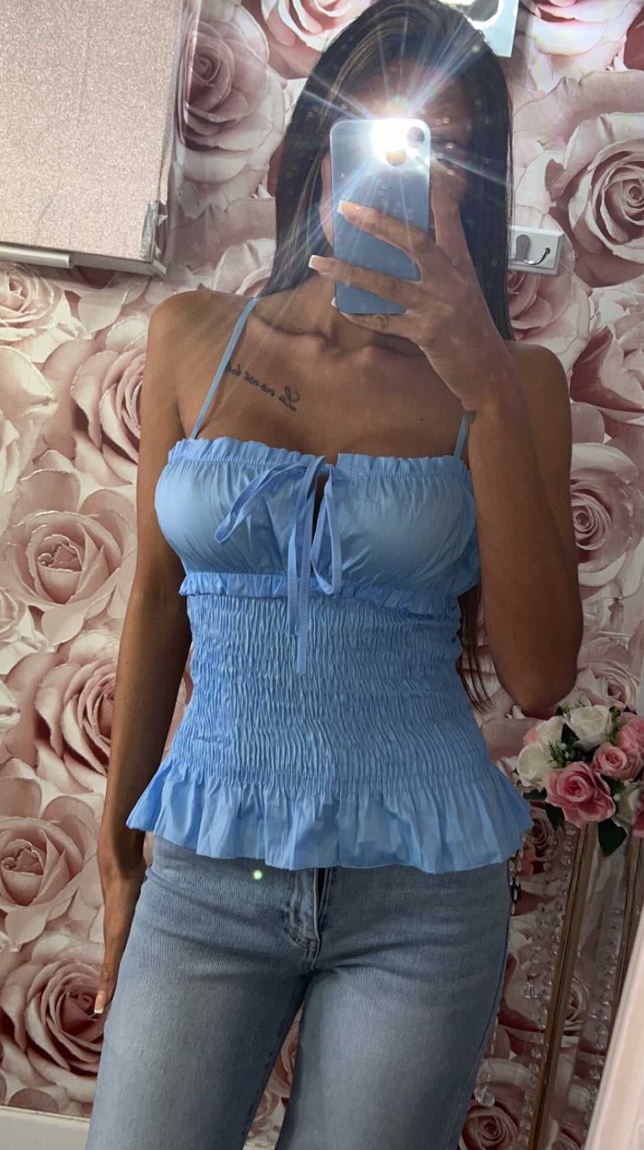 Shorted Waist Milkmaid Cami Top