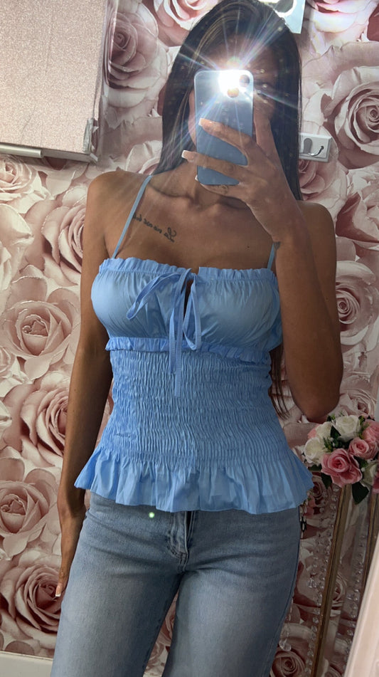 Shorted Waist Milkmaid Cami Top