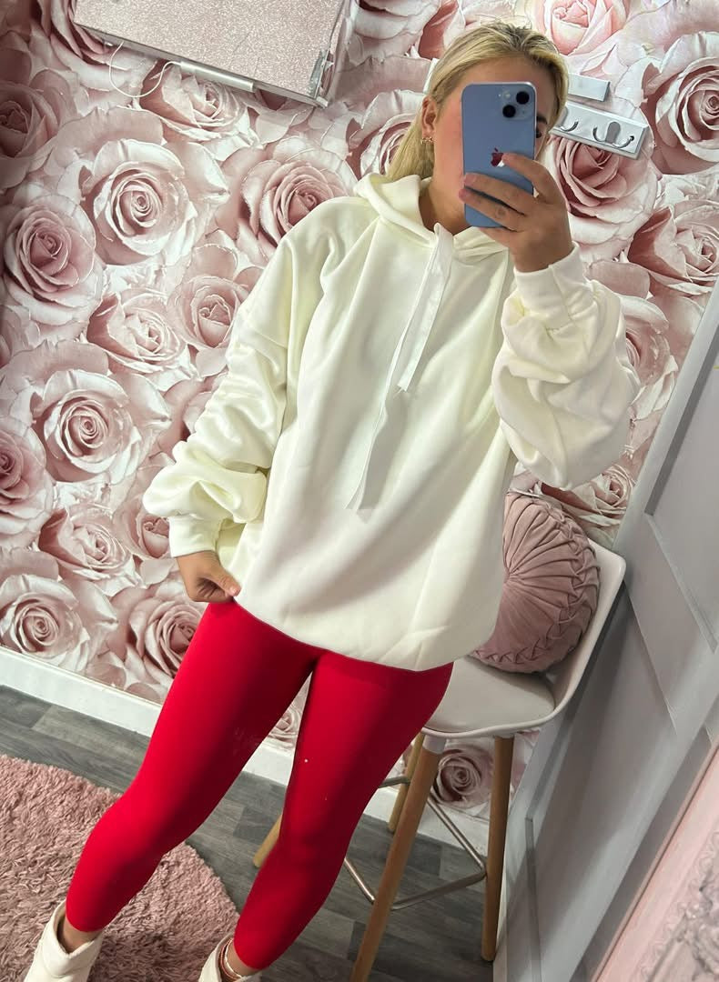 Ruched Sleeved Ribbon Toggle Fleece Lined Hoodie
