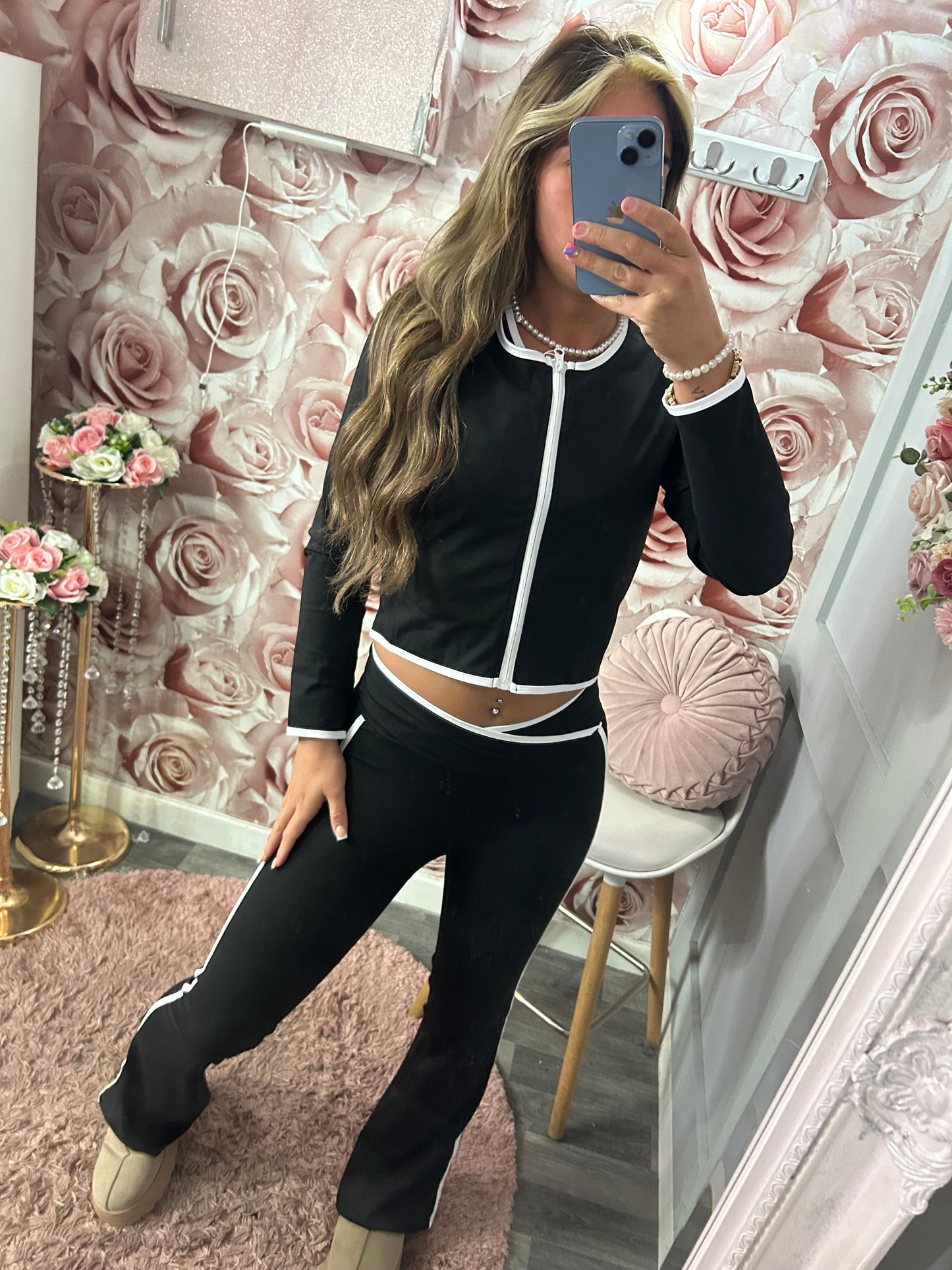3 Piece Contrast Yoga Activewear Set
