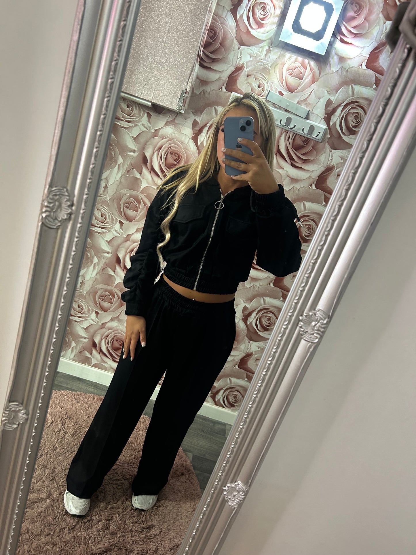 Ruched Sleeve Soft Touch Hoodie & Wide Leg Joggers Set