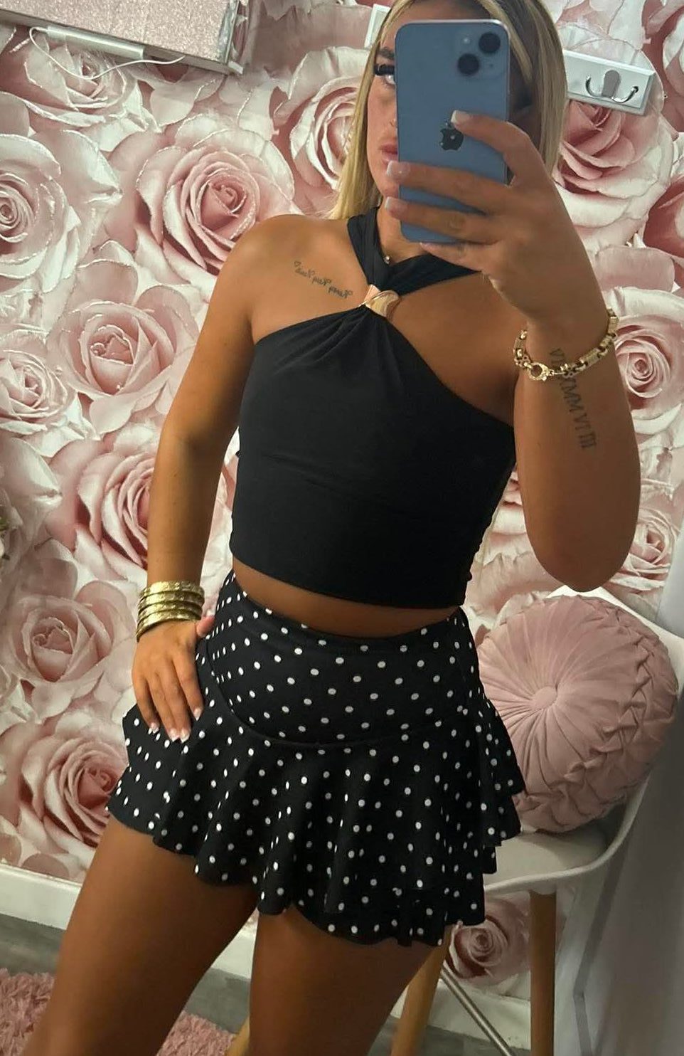 Polka Dot Rara Frill Skort