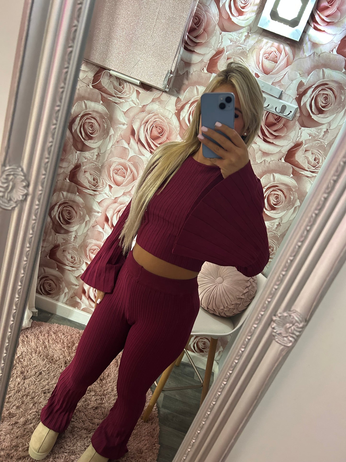 Ribbed Knitted Flare Set