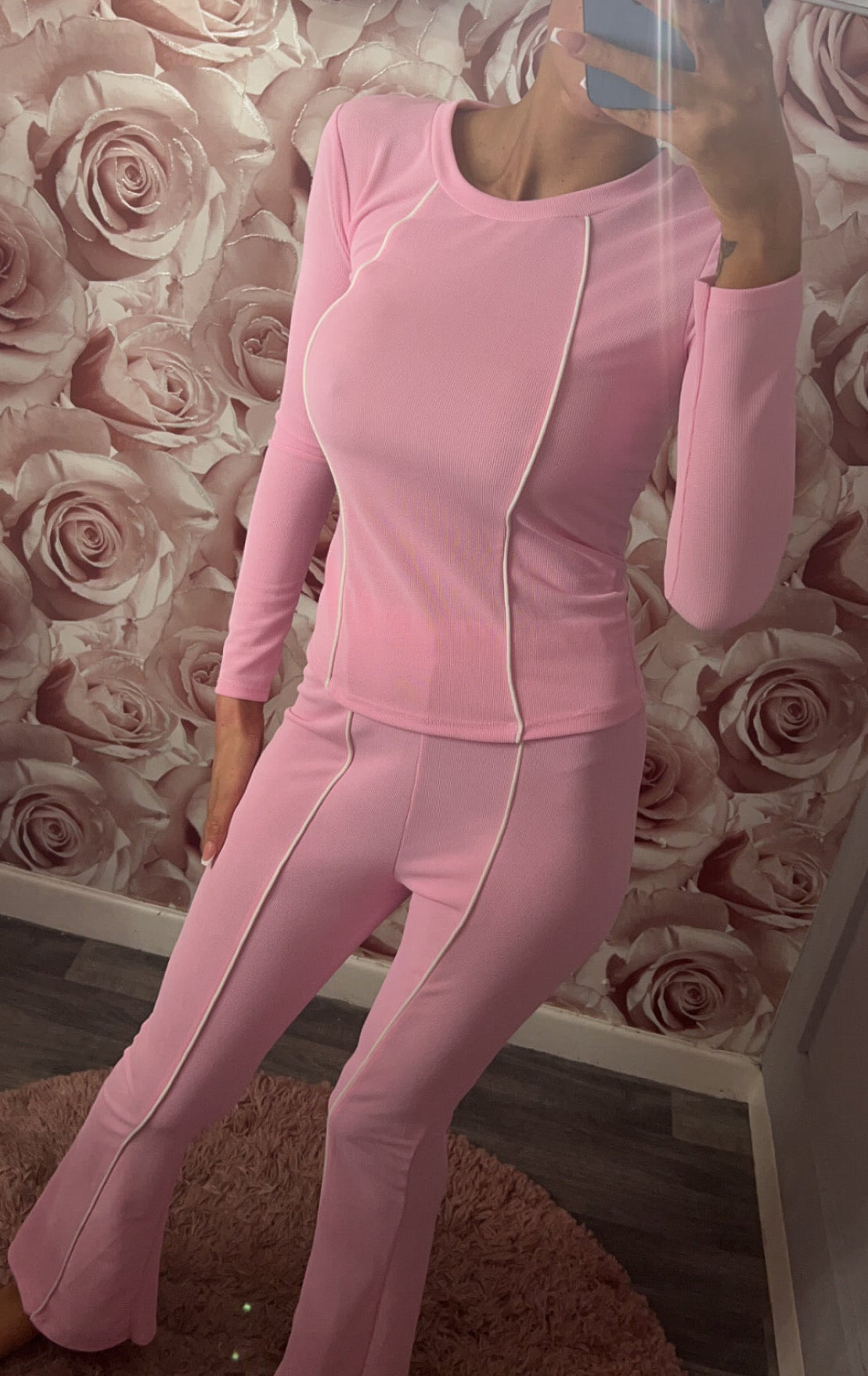 Contrast Piping Lounge Set