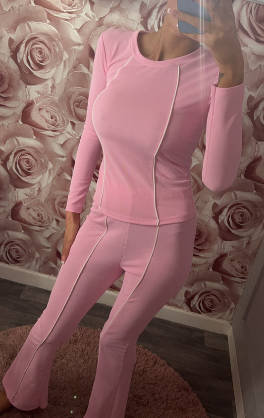 Contrast Piping Lounge Set
