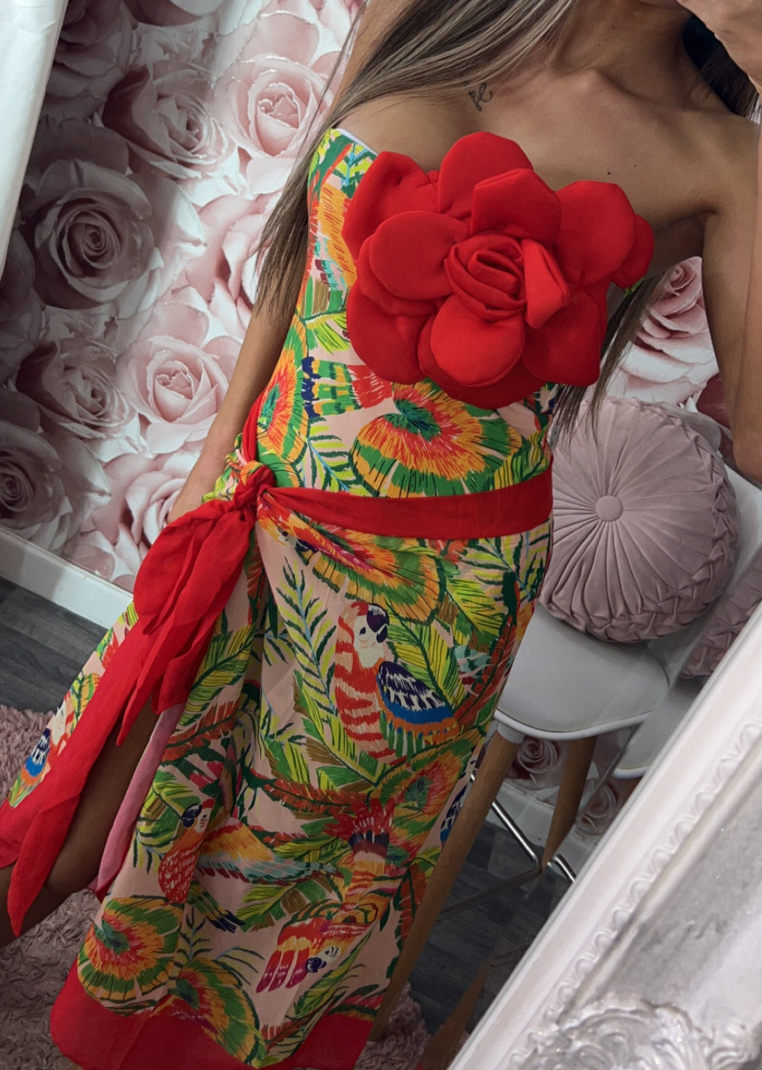 Inspired Pattern XL flower Swimming Costume & Sarong Set