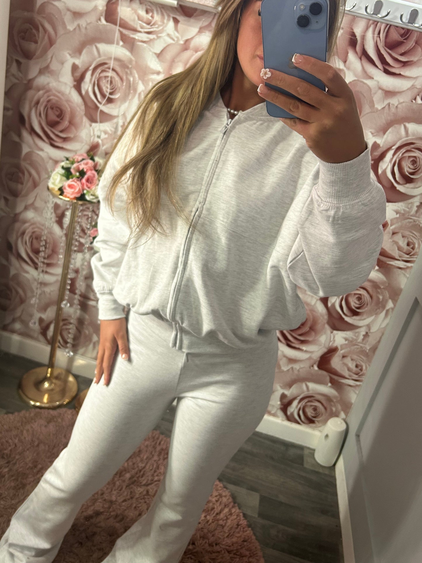 Oversized Bomber Jacket & Flares Loungewear Set