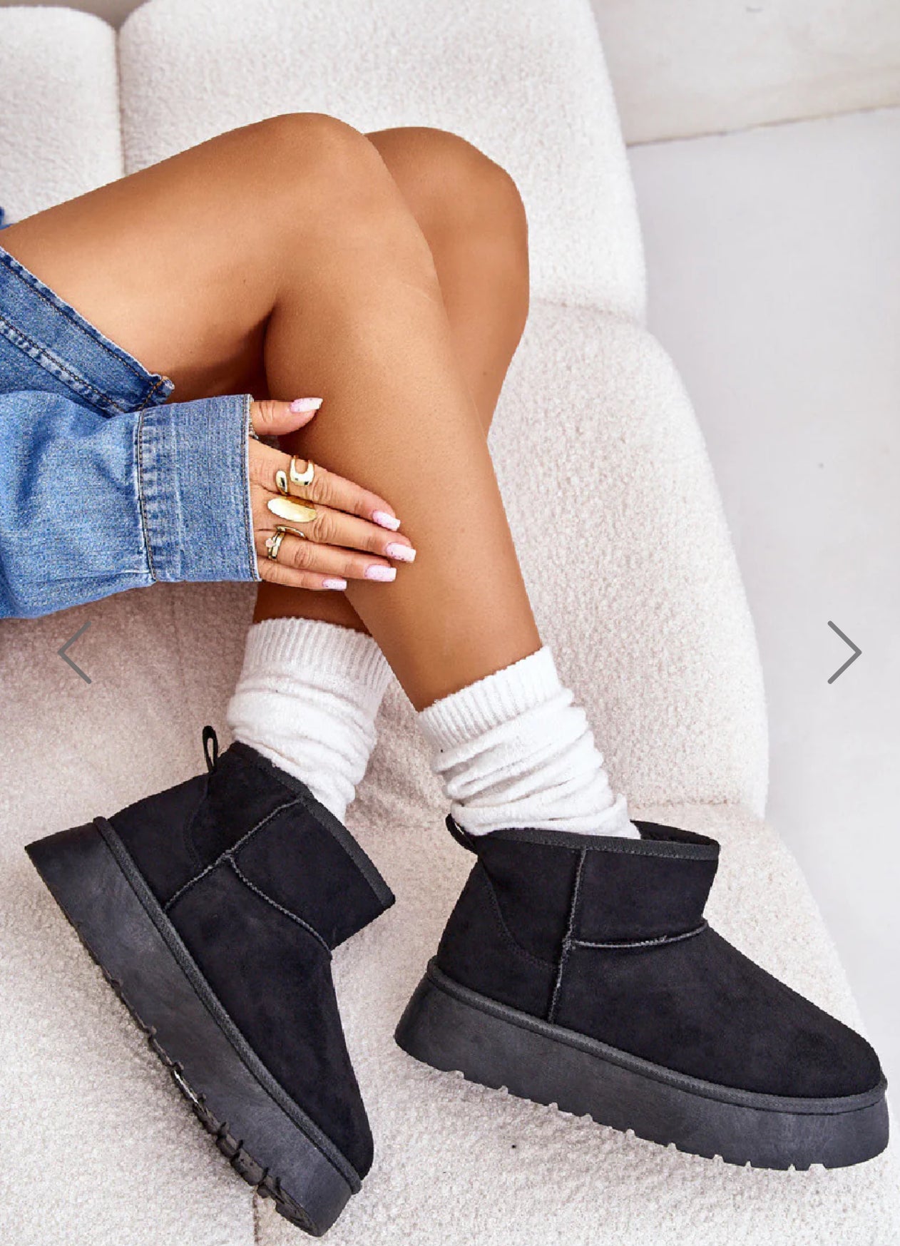 Fur Lined Chunky Snugg Ankle Boots