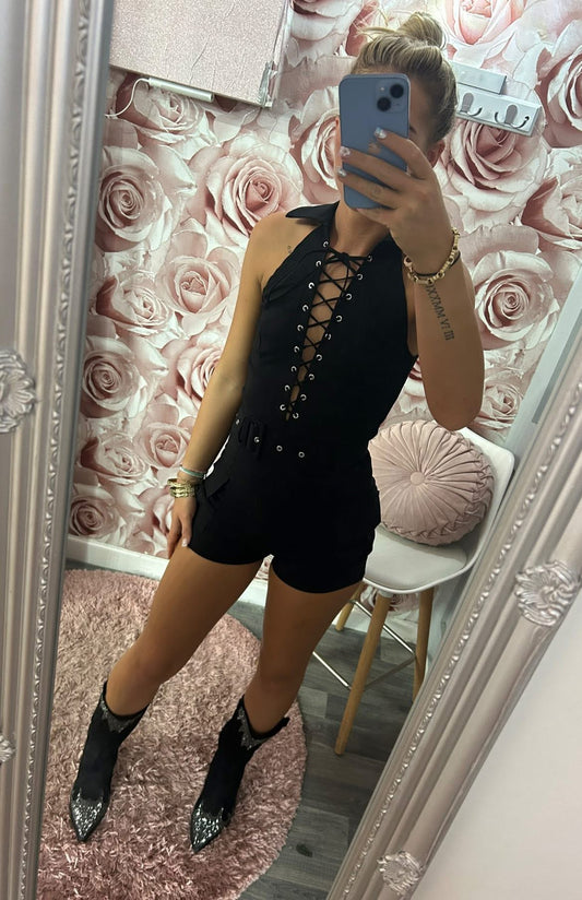 Lace Up Corset Cargo Playsuit