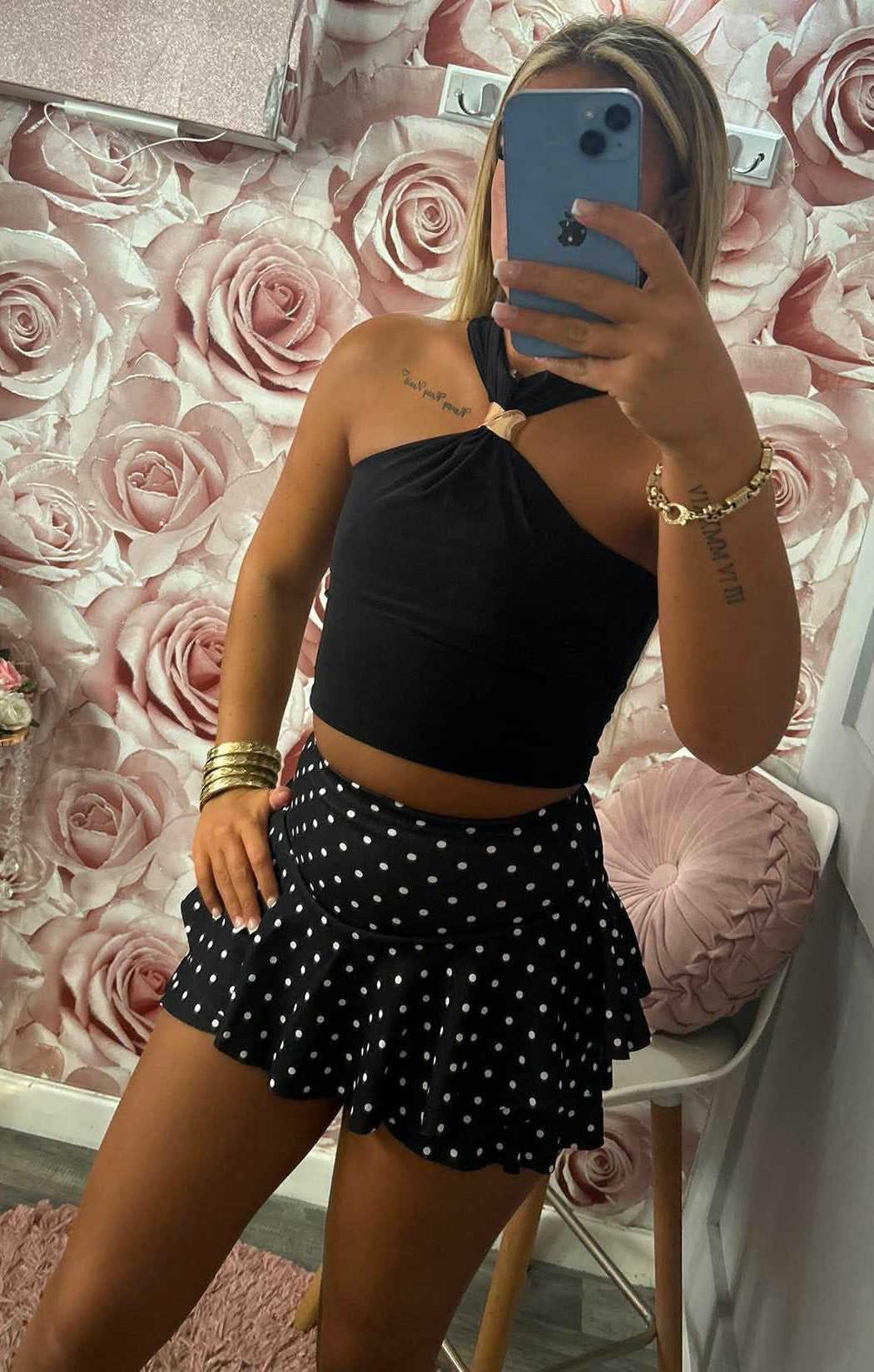 Polka Dot Rara Frill Skort