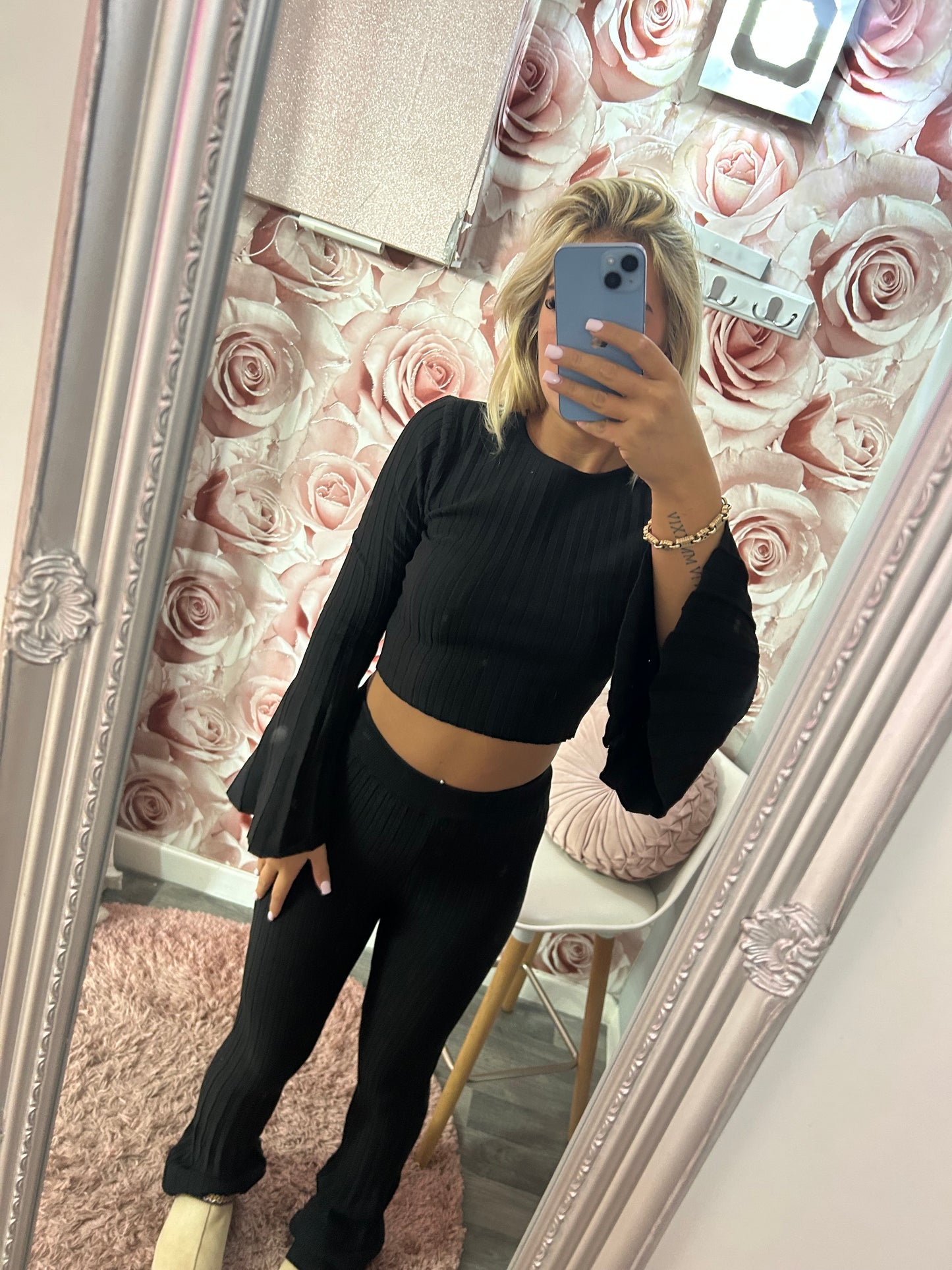 Ribbed Knitted Flare Set