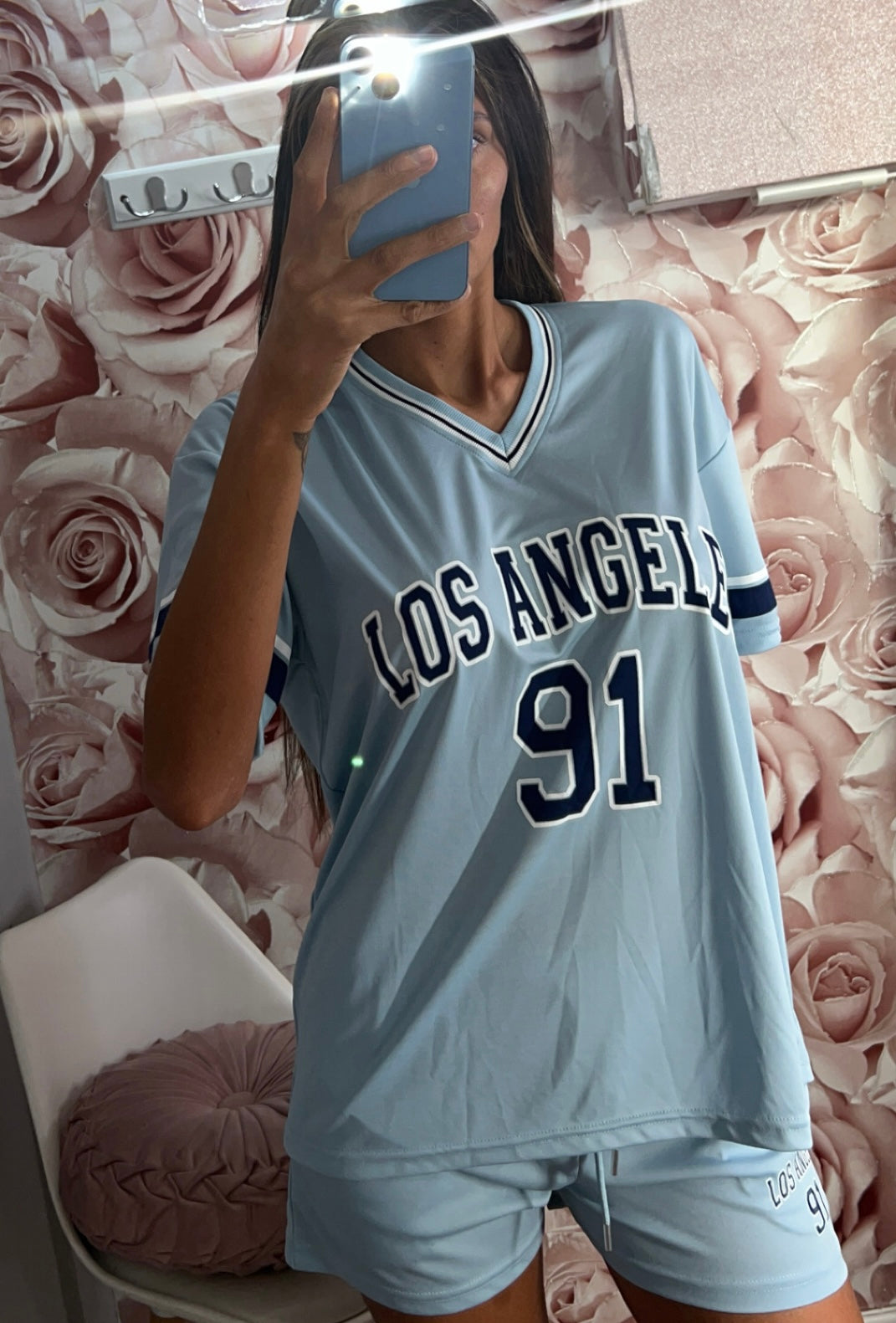 LA Los Angeles Jersey Tshirt and Shorts Set
