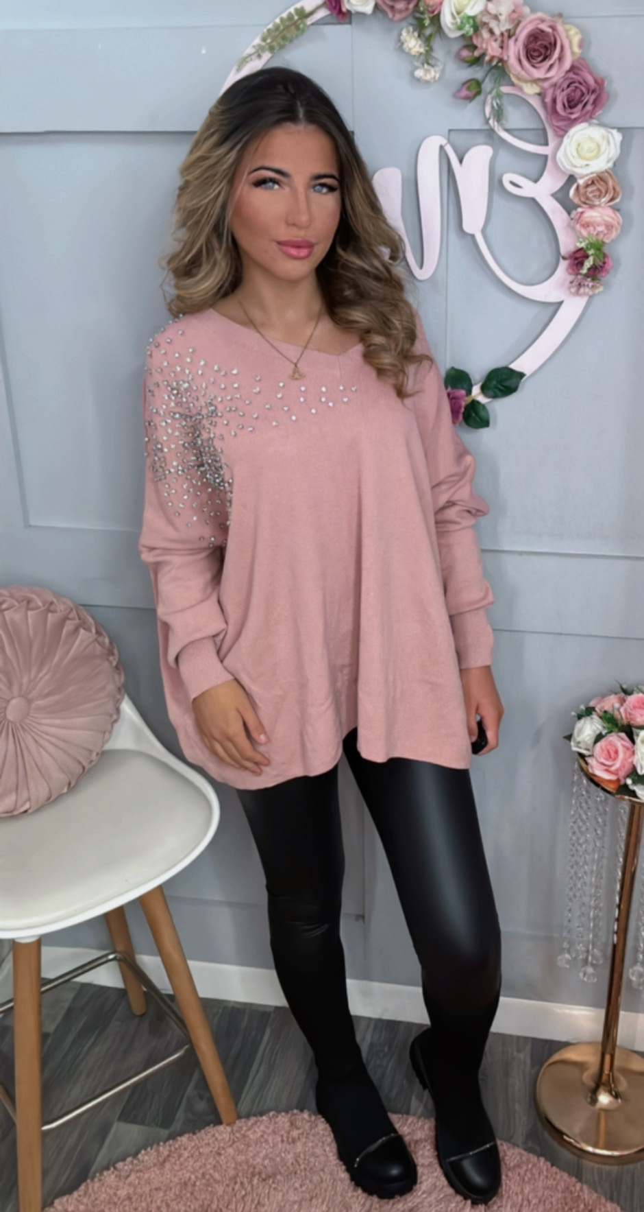 SALE- Sparkle Star Shoulder Cashmere Soft Jumper