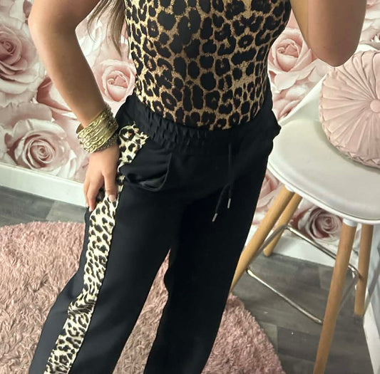 Thick Quality Leopard Stripe Joggers