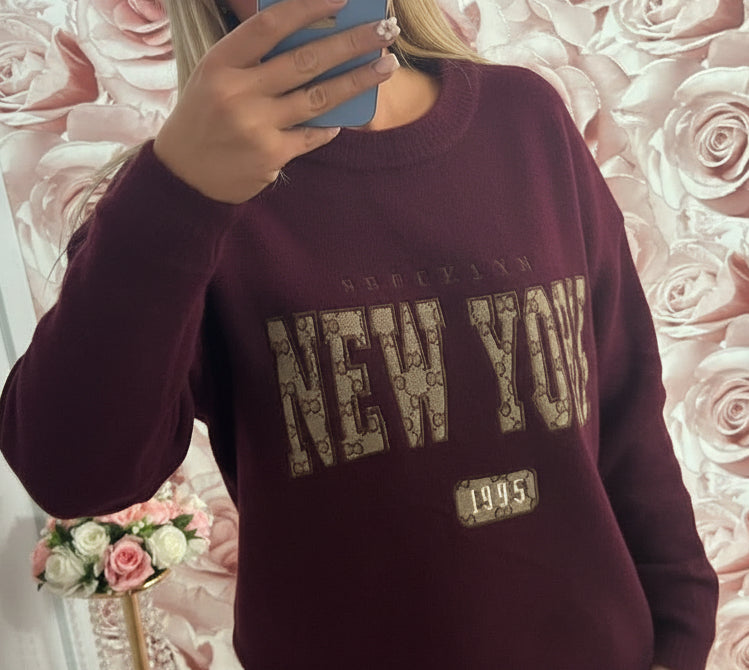 Premium Quality Woollen “New York” Slogan Jumper