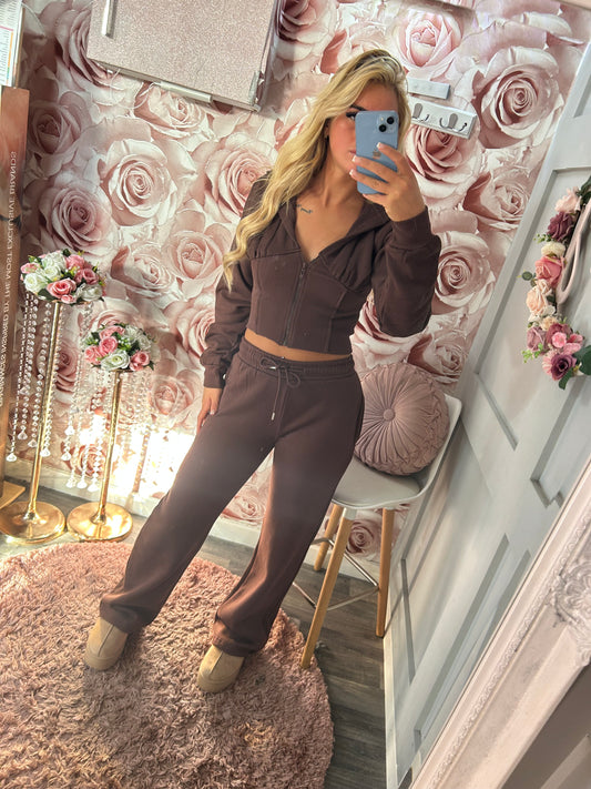 Corset Style Compression Fleece Lined Hoodie Tracksuit