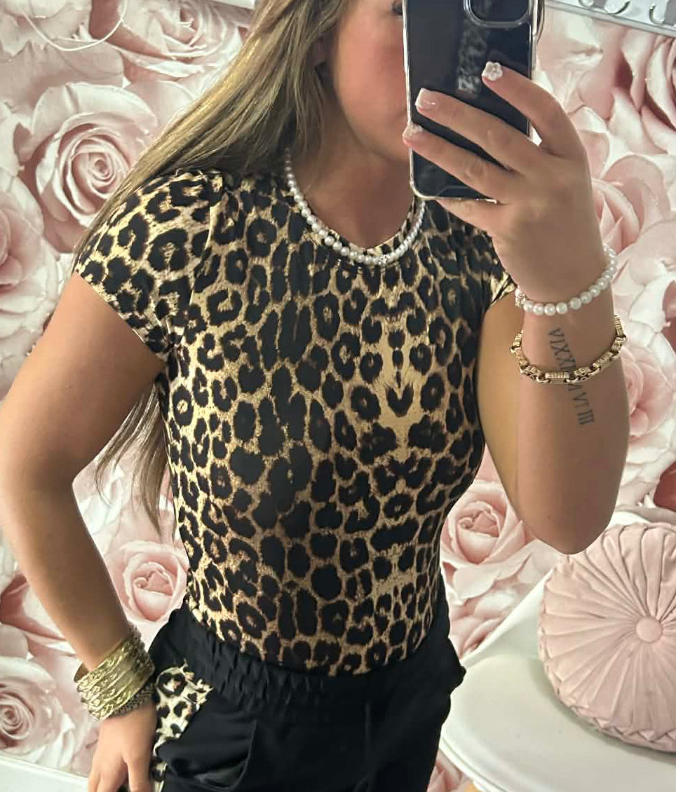 Soft Touch Leopard Print Bodysuit