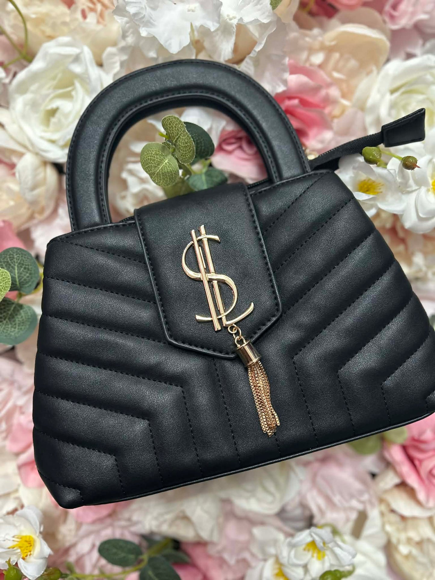 Inspired Gold Tassle Mini Handbag
