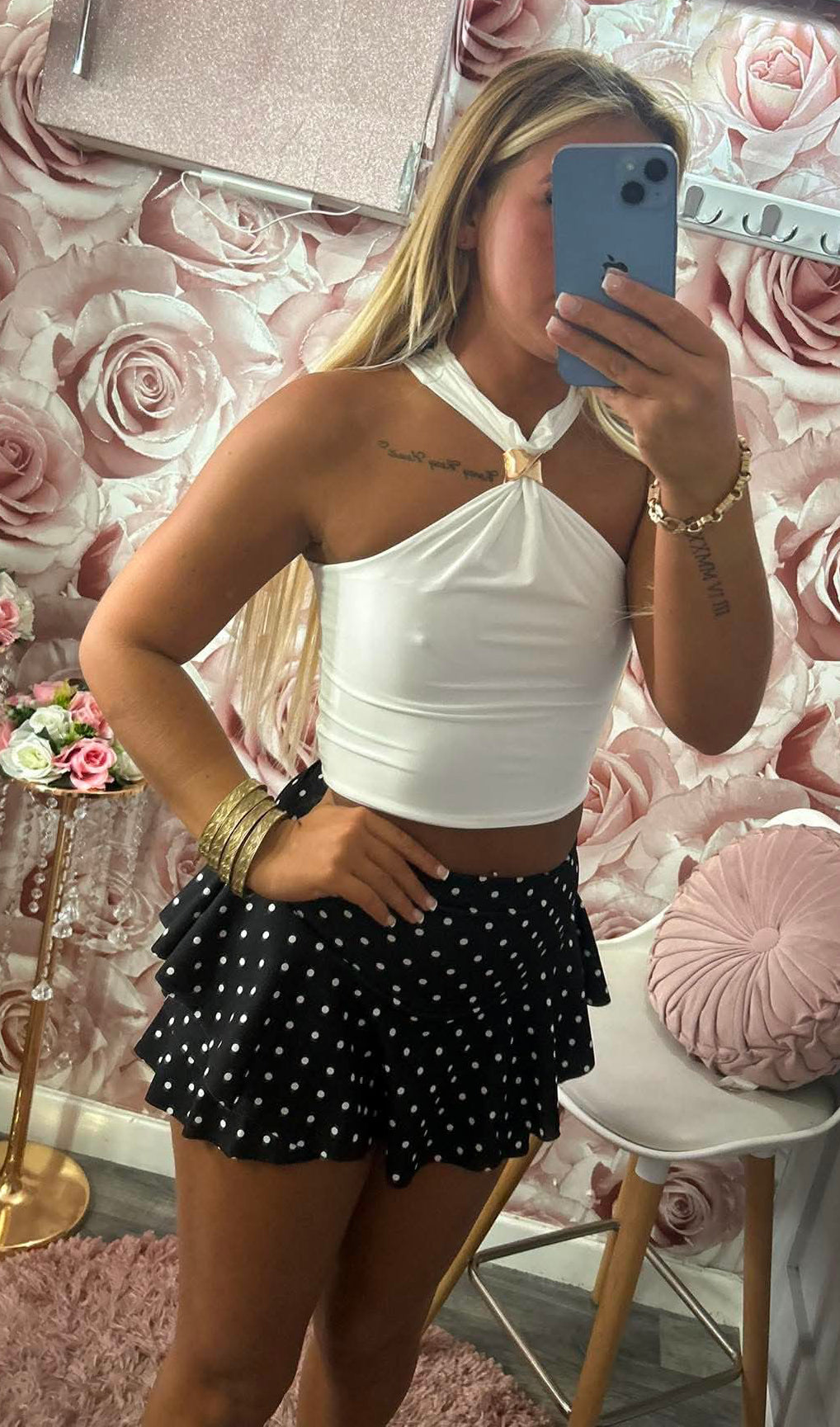 Polka Dot Rara Frill Skort