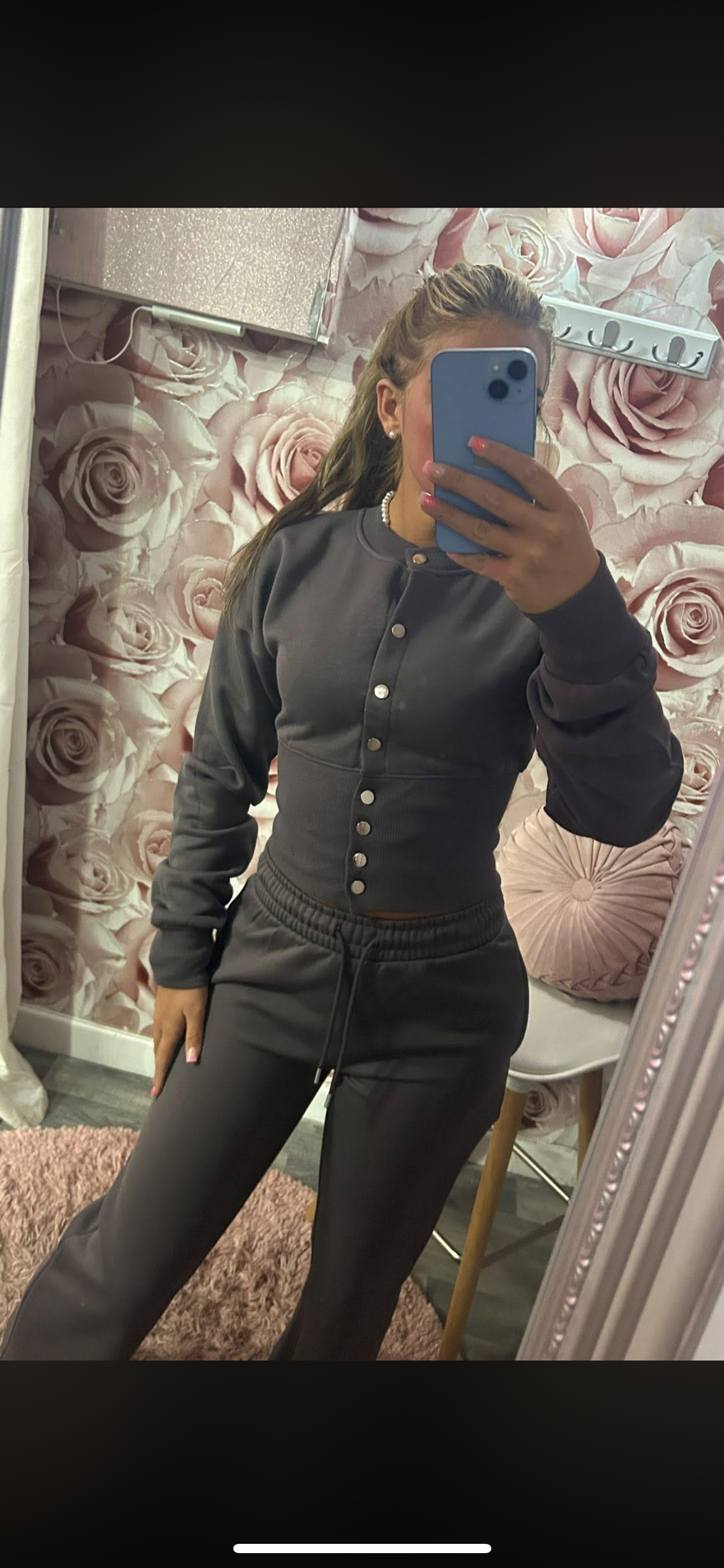 Button Up Corset Compression Style Fleece Lined Co-Ord Set
