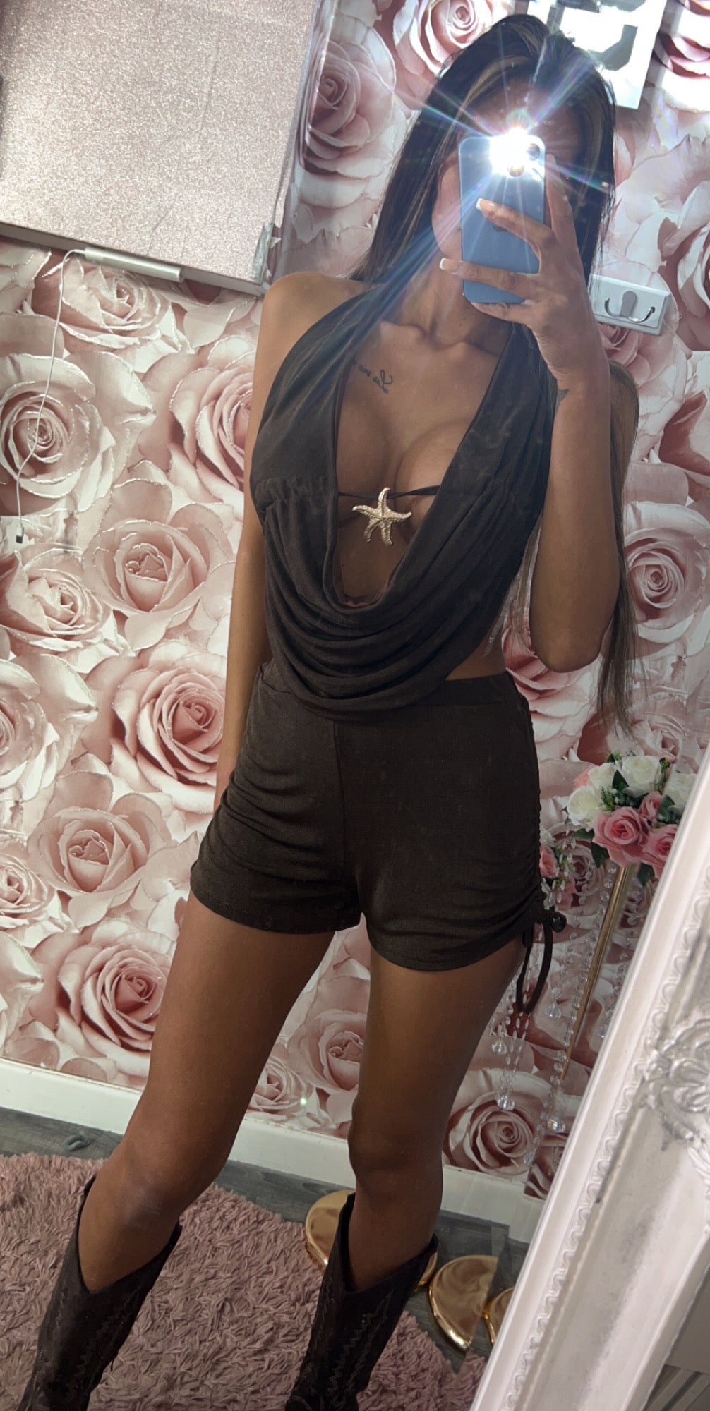 Starfish Halterneck & Tie Up Shorts Co-Ord