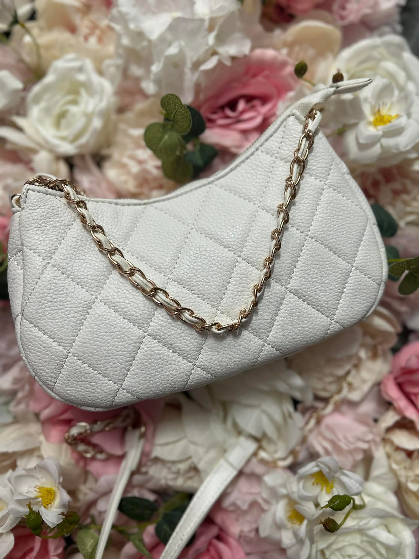 Quilted Gold Chain Handbag
