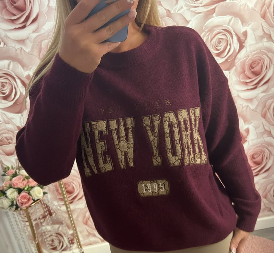 Premium Quality Woollen “New York” Slogan Jumper