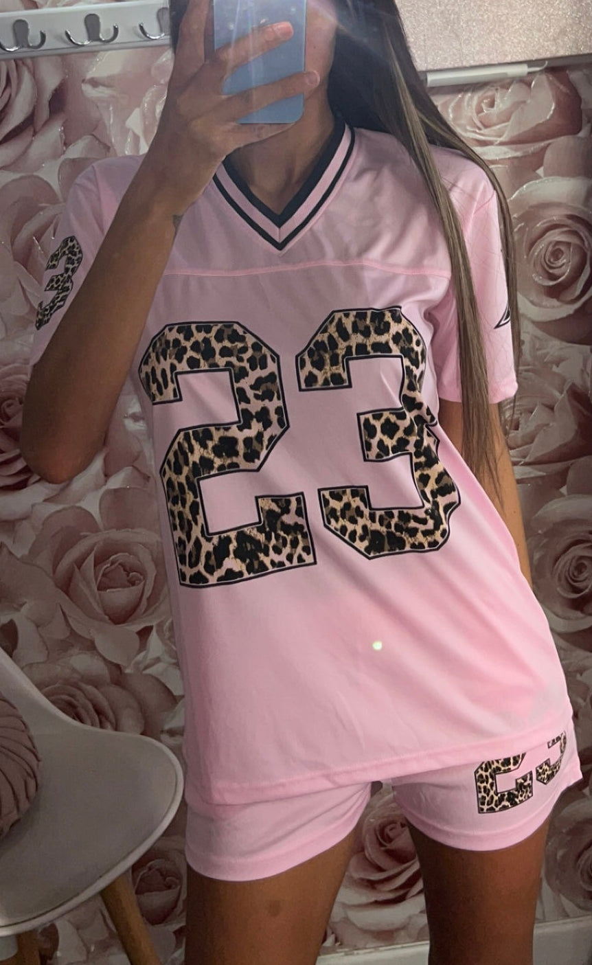 Leopard Print 23 Jersey Tshirt and Shorts