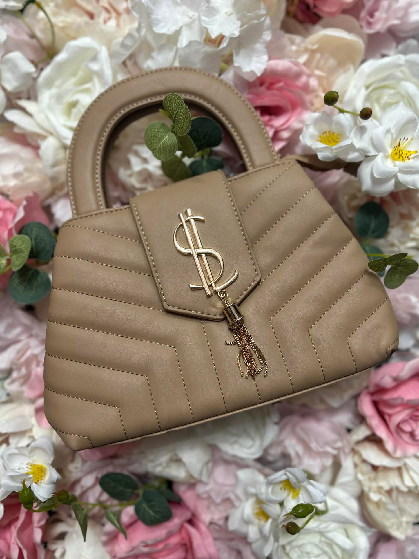 Inspired Gold Tassle Mini Handbag