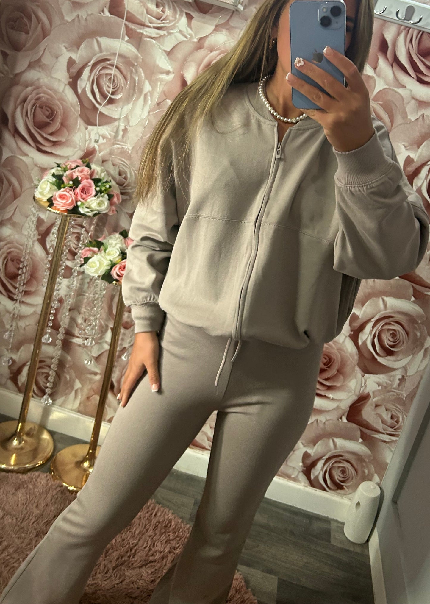 Oversized Bomber Jacket & Flares Loungewear Set