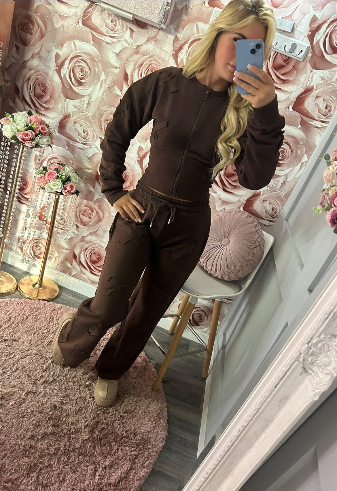 Crucifix Compression Corset Style Fleece Lined Tracksuit