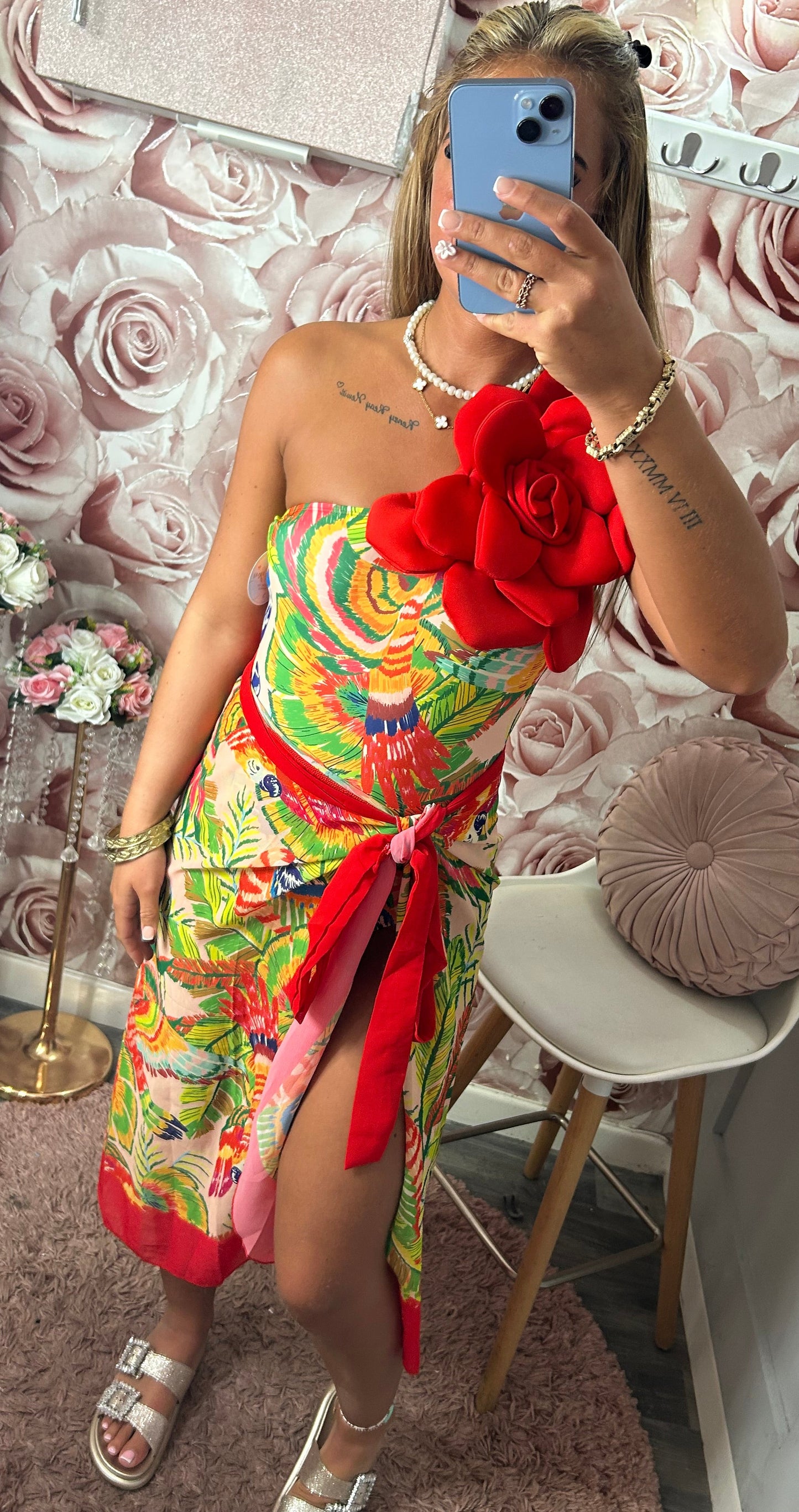 Inspired Pattern XL flower Swimming Costume & Sarong Set
