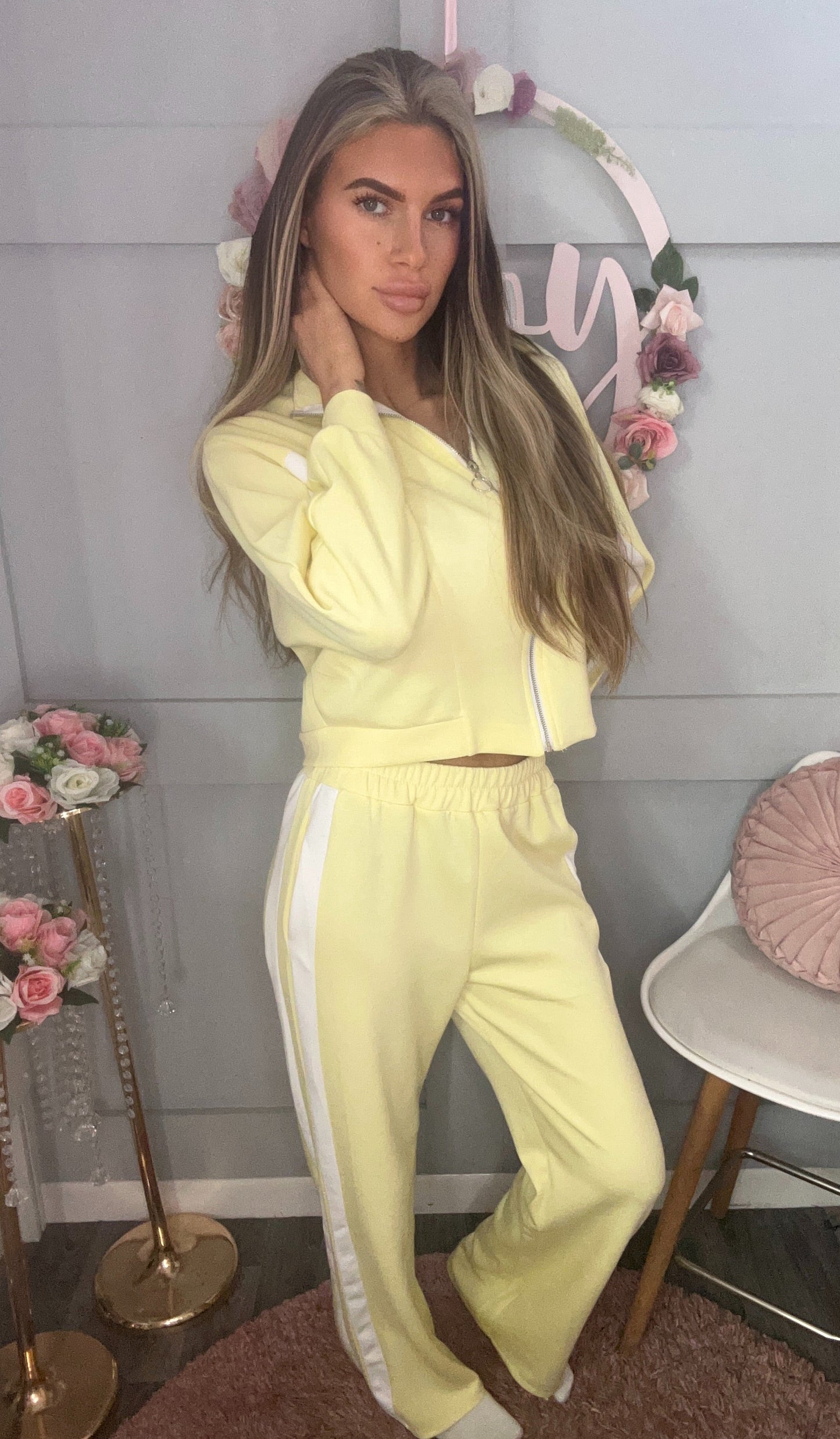 Soft Touch Contrast Stripe Loungewear Tracksuit