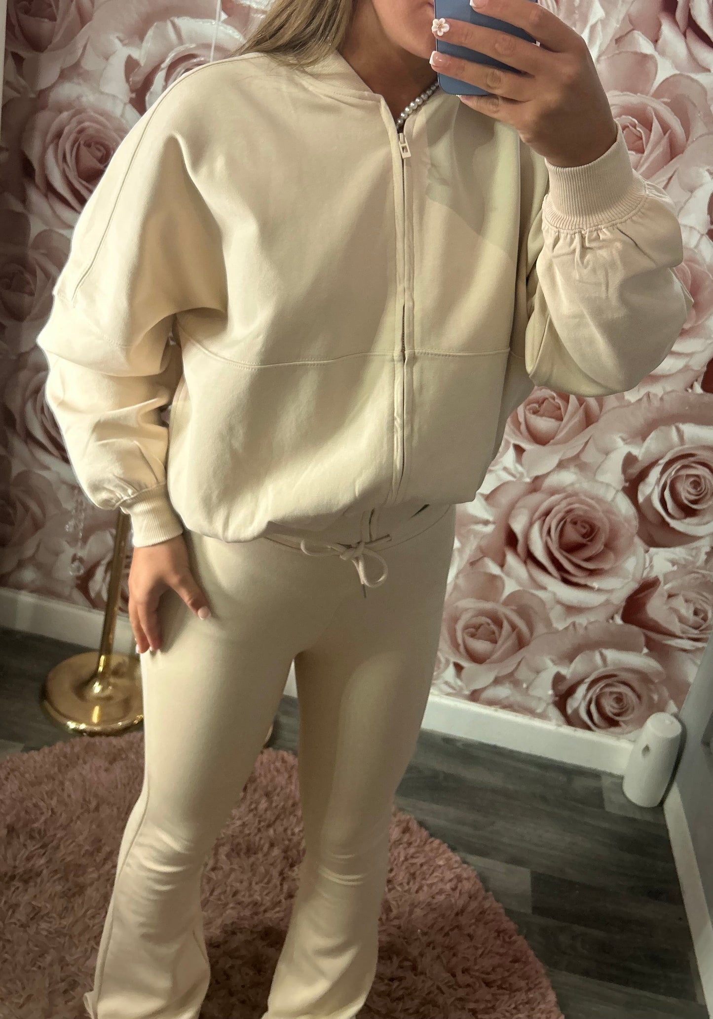 Oversized Bomber Jacket & Flares Loungewear Set