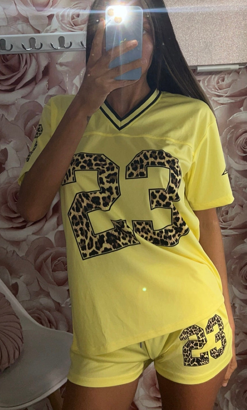 Leopard Print 23 Jersey Tshirt and Shorts