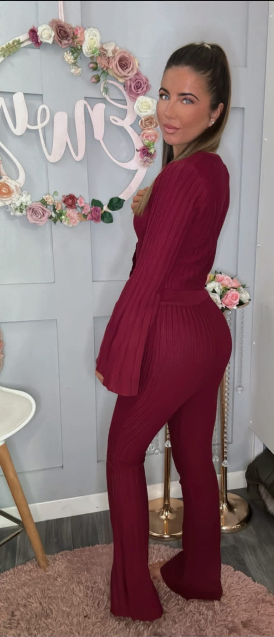 Ribbed Knitted Flare Set