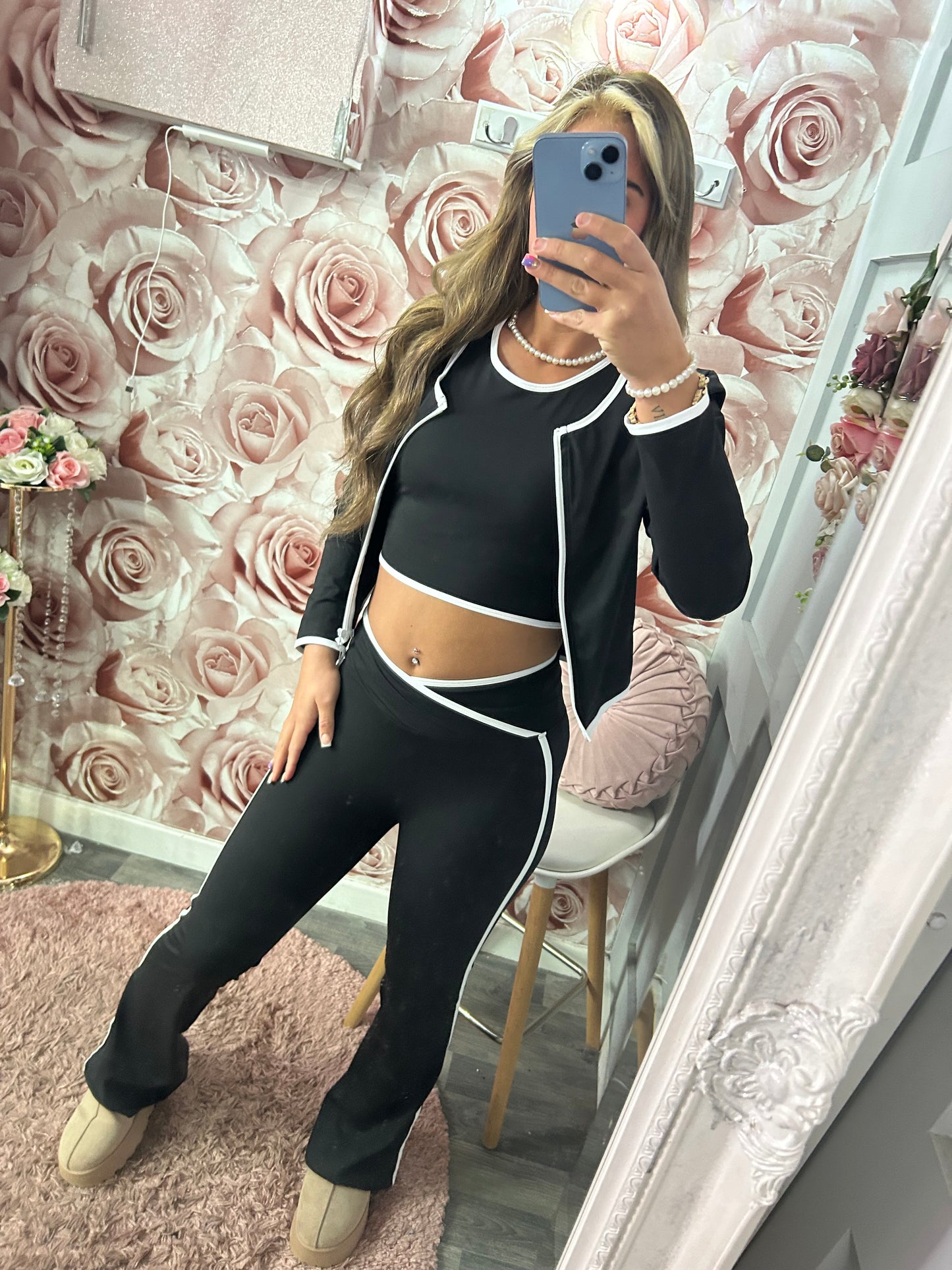 3 Piece Contrast Yoga Activewear Set