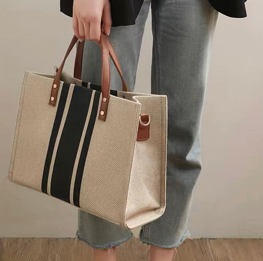 Inspired PU Faux Leather Strap Tote Bag