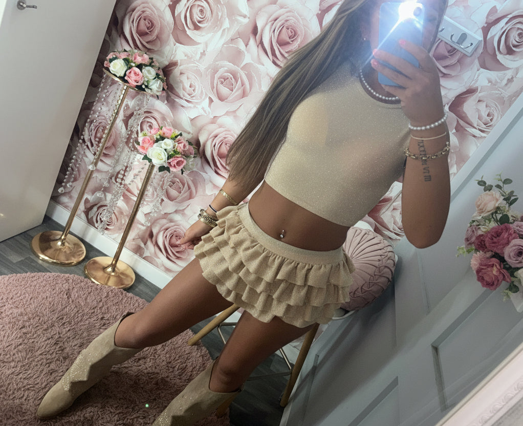 Lurex Glimmer Rara Frill Skort Co-Ord Set